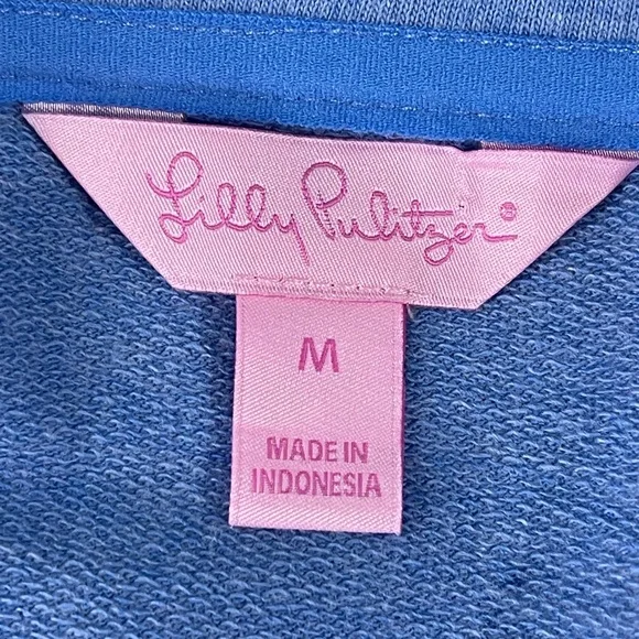 Lilly Pulitzer Bennett Pineapple Zip Up Sweatshirt Blue Size M - Picture 7 of 8